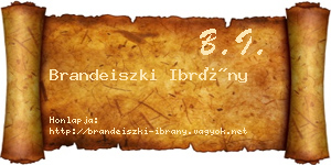 Brandeiszki Ibrány névjegykártya